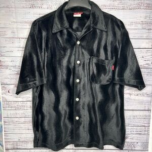 VTG Third Rail Men’s Velvet Black Casual Short Sleeve Button Up Skate XL 90s F14